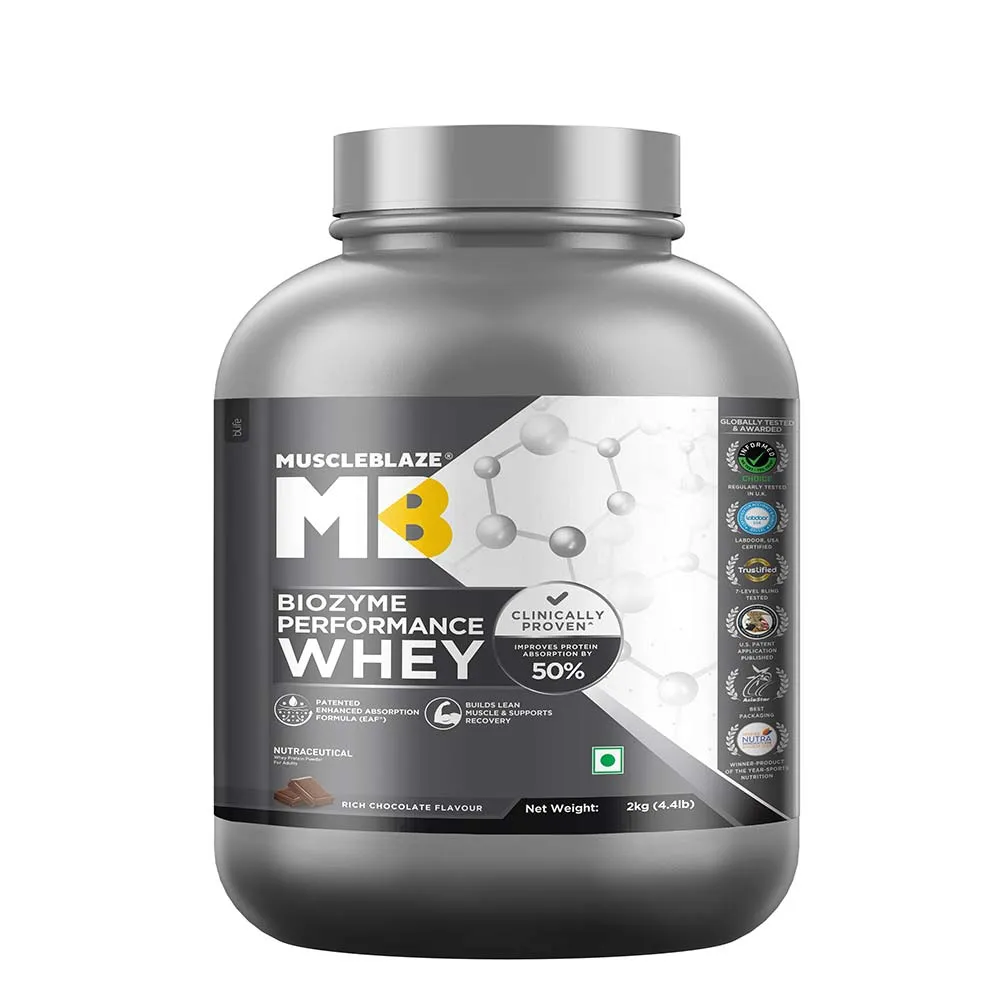 MuscleBlaze Biozyme Performance Whey 1 kg / Rich Chocolate